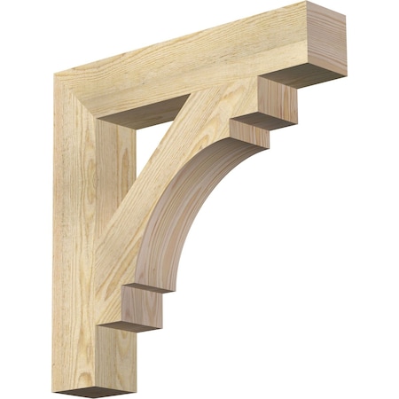 Ekena Millwork Merced Block Rough Sawn Bracket, Douglas Fir, 4"W x 22"D x 22"H BKT04X22X22MRC05RDF